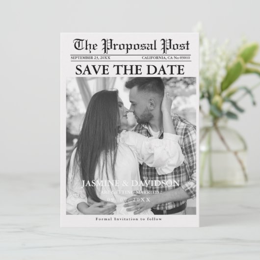 書道モダン新聞の結婚式は日付を保存 招待状 (スタンド正面)