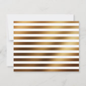 書道モダン日付の金ゴールドを保存ストライプの セーブザデート (裏面)