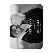 書道モダン日付を白黒で保存 マグネット (縦)