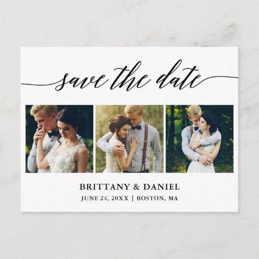 書道モダン日付3写真を保存 案内ポストカード (正面)