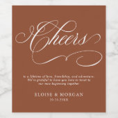 書道モダン時代を超え結婚たテラコッタ ワインラベル (シングルラベル)