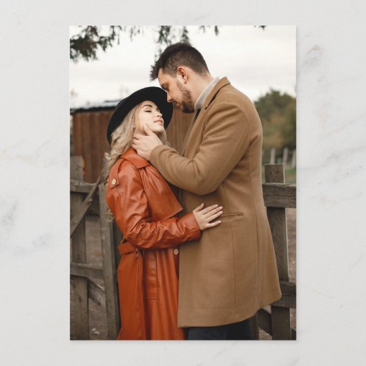 書道モダン時代を超越したテラコッタ結婚の エンクロージャーカード (裏面)