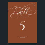 書道モダン時代を超越したテラ結婚コッタ テーブルナンバー<br><div class="desc">クラシックの背景に洗練された書道の台本を搭載したタイムレスなテラコッタデザートデザートテーマとエレガントなウェディングテーブフォーマルル番号は、洗練されたお祝いに最適な結婚。このデザインを取り上げたカスタマイズや追加感じ品は自由に連絡お願いする。</div>