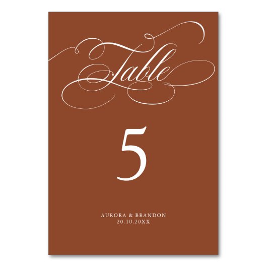 書道モダン時代を超越したテラ結婚コッタ テーブルナンバー (正面)