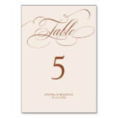 書道モダン時代を超越したテラ結婚コッタ テーブルナンバー (裏面)