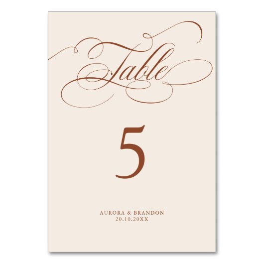 書道モダン時代を超越したテラ結婚コッタ テーブルナンバー (正面)