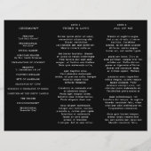 書道モダン時代を超越したブラックウェディングプログラム (裏面)