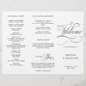 書道モダン時代を超越したブラックウェディングプログラム (正面)