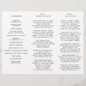 書道モダン時代を超越したブラックウェディングプログラム (裏面)