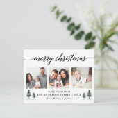 書道モダン松クリスマス3写真 ポストカード (スタンド正面)