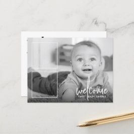 書道モダン歓迎3写真誕生 案内ポストカード