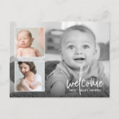 書道モダン歓迎3写真誕生 案内ポストカード (正面)