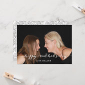 書道モダン母の日の写真カード カード (正面/裏面インサイチュ)