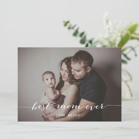 書道モダン母の日の写真カード カード (スタンド正面)