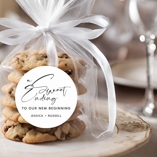 書道モダン甘いエンディング結婚式の引き出物 ラウンドシール