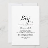 書道モダン男の子のシャワー 招待状 (正面)