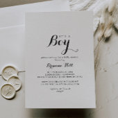 書道モダン男の子のシャワー 招待状