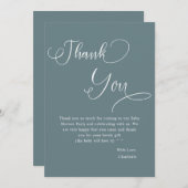 書道モダン男の赤ちゃんシャワー サンキューカード (正面/裏面)