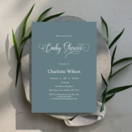 書道モダン男の赤ちゃんシャワー 招待状