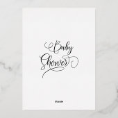 書道モダン男の赤ちゃんシャワー 箔招待状 (裏面)