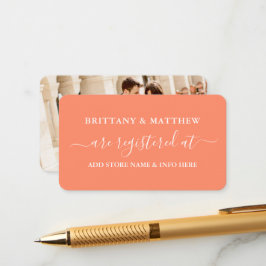 書道モダン登結婚録写真サンゴ エンクロージャーカード