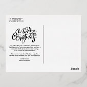 書道モダン白メリークリスマスフォト 箔シーズンポストカード (裏面)