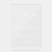 書道モダン白結婚文字 アクリルサイン (正面)