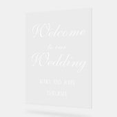 書道モダン白結婚文字 アクリルサイン (傾斜)