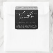 書道モダン白黒キャンドルラベル スクエアシール (バッグ)