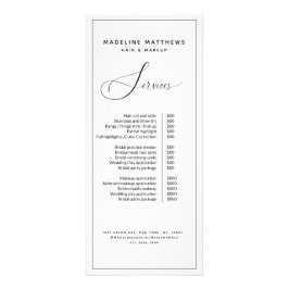 書道モダン白黒サロン価格表 ラックカード