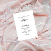 書道モダン白黒スペインの結婚ズ 招待状