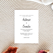 書道モダン白黒スペインの結婚ズ 招待状