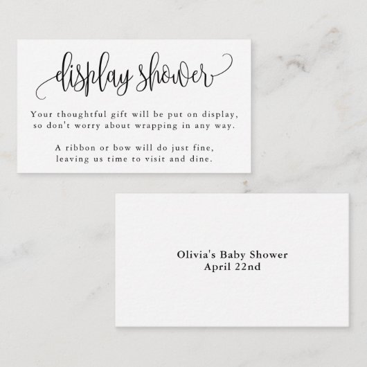 書道モダン白黒ディスプレイシャワー エンクロージャーカード (正面/裏面)