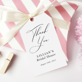 書道モダン白黒ブライダルシャワー ギフトタグ