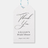 書道モダン白黒ブライダルシャワー ギフトタグ (正面)