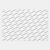 書道モダン白黒マルーンクリスマス ラッピングペーパーシート (正面2)