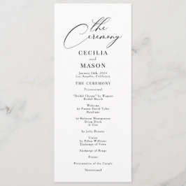 書道モダン白黒結婚式 プログラム