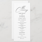 書道モダン白黒結婚式 プログラム (正面/裏面)