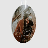 書道モダン私たちの初めてのクリスマスはミセス。 オーナメント (正面)