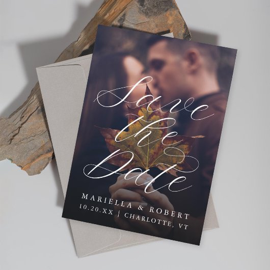 書道モダン秋写真 セーブザデート