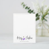 書道モダン紫ミトン写真 シーズンポストカード (スタンド正面)