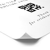 書道モダン結婚式 プログラムQRコード記号 ポスター (角)