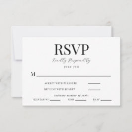 書道モダン結婚式RSVPカード 出欠カード