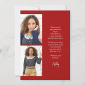 書道モダン縦二写真卒業 サンキューカード (裏面)