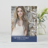 書道モダン縦型写真卒業 招待状 (スタンド正面)