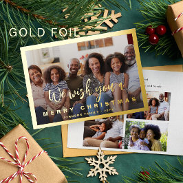 書道モダン脚本4写真クリスマス金ゴールド 箔シーズンカード