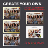 書道モダン脚本4写真クリスマス金ゴールド 箔シーズンカード