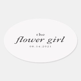 書道モダン花の女結婚の子 楕円形シール