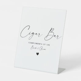 書道モダン葉巻バーの結婚台座標識 台座サイン