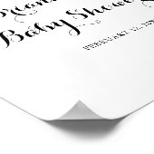 書道モダン赤ちゃんシャワー歓迎 ポスター (角)